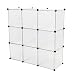 Produktbild PrimeMatik - Schuhschrank Stufenregal Modular Garderobenschrank 9-Kubus 35x35cm weiß mit Tür