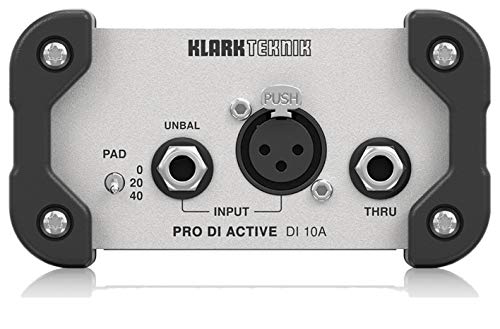 KLARK TEKNIK DI10A Pro DI Active DI - Caja con transformador MIDAS, rango dinámico extendido y funcionamiento de batería