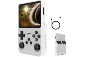 NUZIKU Consola de Juegos Portátil R36s, Consolas de Juegos con Sistema Linux de Código Abierto, Tarjeta TF de 64G, 10000 Juegos, Pantalla IPS de 3.5in, Consola de Mano Compatible con Varios Simuladores