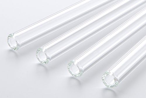 Halm Glass Drinking Straws 23 cm 20 Pieces Straight Reusable Straw + Plastic-Free Cleaning Brush Dishwasher Safe - Sustainable - Glass Straws for Smoothies, Cocktails, Juice