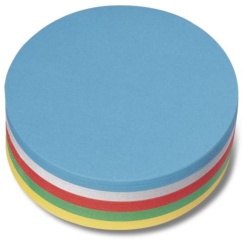 Nobo 1901305 Moderationskarte (Kreis, 14cm, sortiert, 250 Stück) weiß/gelb/rot/grün/blau - 2