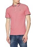 polos magneticos  JACK & JONES Jjepaulos Polo SS Noos, Rojo (Brick Red Detail: Slim Fit), Medium para Hombre