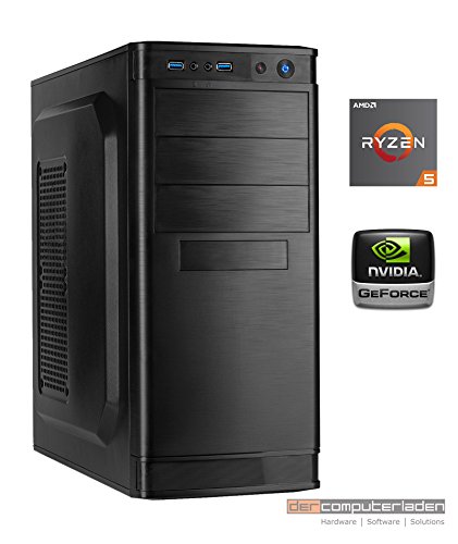 dercomputerladen Office PC System AMD, 5-1600X (Ryzen) 6x3,6 GHz, 8GB RAM, 2000GB HDD, nVidia GT730 -2GB, inkl. Windows 10 (inkl. Installation) Computer Büro Multimedia