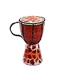 Estilo Bongo. africana, fabricado en madera y plástico., adornado con un patrón jirafa., ideal para la decoración en casa, en un estilo africano., mensura: 30 cm en alto, 16 cm en ancho, artículo para la decoración en casa.