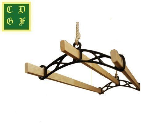 3 Lath Victorian kitchen ceiling pulley clothes airer maid laundry dryer 1.8M BLACK