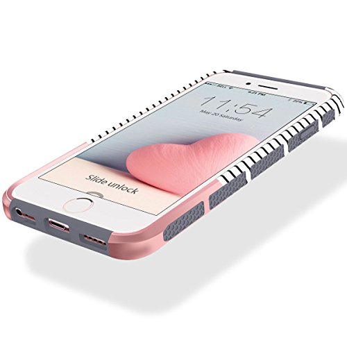 BENTOBEN iPhone 6 Funda  iPhone 6S Funda  2 Piezas Ultra Delgada iPhone 6 Protector C  scara Dura Flexible TPU Doble Capa Parachoques Forma Ondulada Protecci  n para iPhone 6 6S 4 7 Inch  Gris