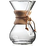 Chemex Cafetera de 6 tazas (880 ml) con collar de madera