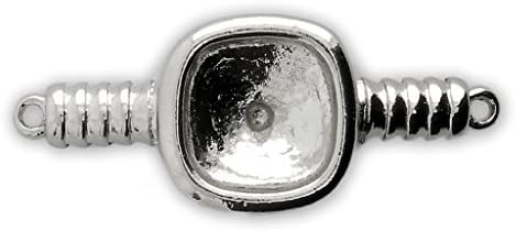 Zamac spacer Swarovski 4470 cabochon 10 mm Rhodium Tone x1