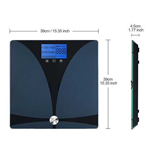 Thinp Personenwaage Digitale Waage mit Bluetooth , Vermessung von Gewicht, Körperfett, Wasser, Muskel- und Knochenmasse ,Garantiezeit von 1 Jahr - 6