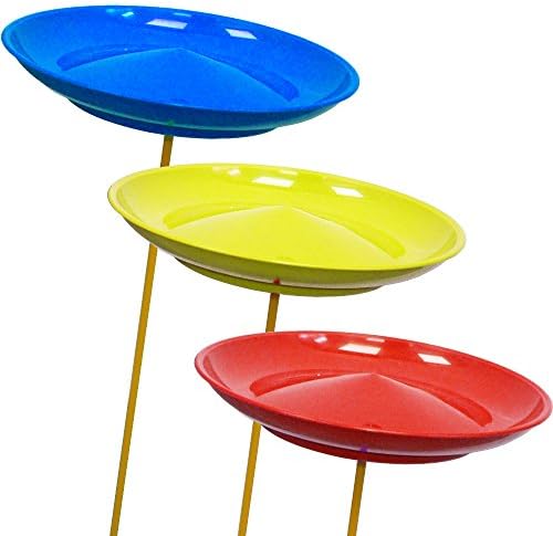 Set of 3 Jac Products Kid Safe Spinning Plates Set (Red / Yellow / Blue)
