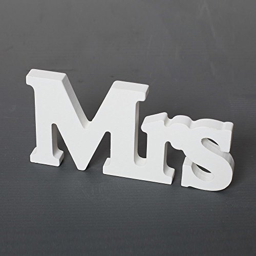 Misslight MR MRS Wooden Letters Wedding Decoration Present White Size Large (MR MRS) - 7