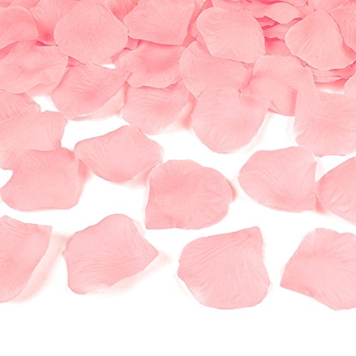 Simplydeko Rosenblätter | Rosenblüten Deko-Blüten | Künstliche Blütenblätter für Taufe, Hochzeit oder Geburtstag (Hell-Rosa)