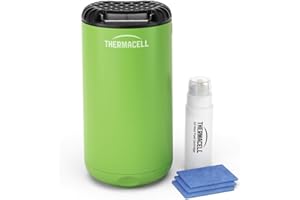 Thermacell Difusor Antimosquitos para Exteriores, Protección de 20 m², Incluye Recambio de 12 Horas + 3 Pastillas, Verde