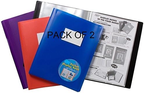 2X Range Wholesale A4 flexicover 20 Pocket Display Book Presentation Folder - Flexible Cover - Assorted Colours Ideal for Office/School,Home,ect