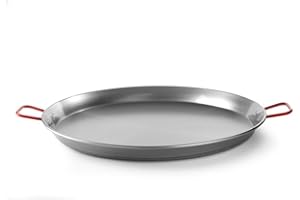 HENDI Paellera, sartén para paellas, parilladas, para freír, sólo apta para cocinas de gas, asas grandes con aislamiento térmico, no apta para lavavajillas ni microondas, ø800x(h)50 mm,chapa de acero