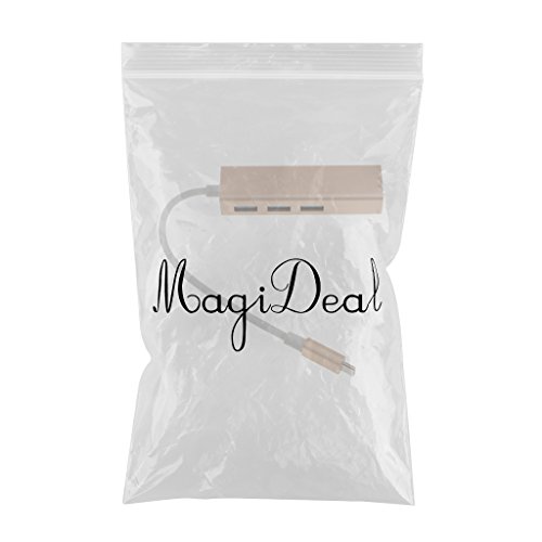 MagiDeal USB Typ C 3.1 zu RJ45 USB 3.0 HUB Adapter mit 3 Buchse Adapter für PC – Gold - 2