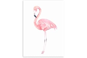 Gemini_mall® Moderne abstrakte Ölgemälde auf Leinwand, Rosa Flamingo, rahmenloser Wand-Kunstdruck fürs Schlafzimmer , Wohnzimmer und als Hausdekoration, B, 30x40cm