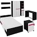 Produktbild Festnight 7-Teiliges Kinderschlafzimmer-Set Kinderzimmer Möbel Komplett-Set inkl. 1 Bett, 1 Schreibtisch, 1 Schrank, 1 Kleiderschrank, 1 Bücherregal und 2 Einlegeböden - Rosa
