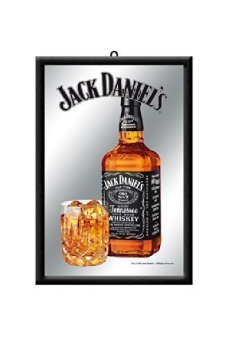 Jack Daniels Logo Spiegel Retro-Bar Spiegel - Flasche und Glas