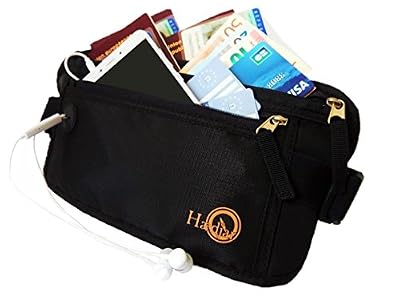 H‎ædjar Collection Pochette Sécurisée Ceinture de Voyage anti RFID - NOUVEAU - Discrète Pour Protegé et Cacher tous Vos Biens - Qualité Premium - Sac Banane Porte Billet Passeport pour Femme et Homme