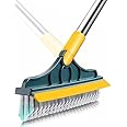 VYOOx Rubber 2 in 1 Bathroom Cleaning Brush Wiper Tiles Cleaning Bathroom Brush Floor Scrub Brush with Long Handle 120° Rotate Home Kitchen Bathroom Cleaning Brush Pack-1, Multicolor