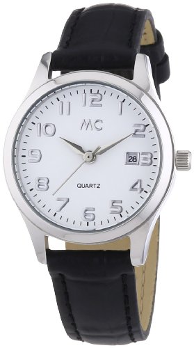 MC Timetrend Damen-Armbanduhr mit schwarzem Lederband, Analog Quarz 51267