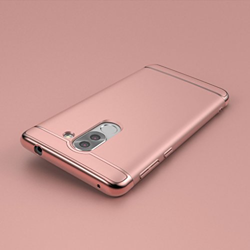 funda Honor 6x cover   Leathlux Ultra Delgado Anti-Ara  azos Protecci  n Duro Carcasa Enchapado protectora de parachoques trasero 3 En 1 case para Huawei Honor 6x  2016  5 5   Oro Rosa 
