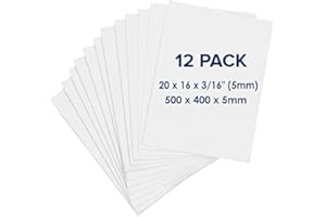 NAVY PENGUIN Carton Plume (Foam Board) 500 x 400 x 5mm – Pack de 12 Plaques – Panneau D’affichage Blanc, Grand, sans Acide, Carton Mousse pour L’art, les Présentations et les Projets Scolaires