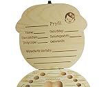 Leisial Nette Kinder Junge Mädchen Milch Zähne Holz Aufbewahrungs Souvenirbox Zahnkästchen Organizer für Baby Speichern in Deutsche Sprache, (Mädchen) - 5