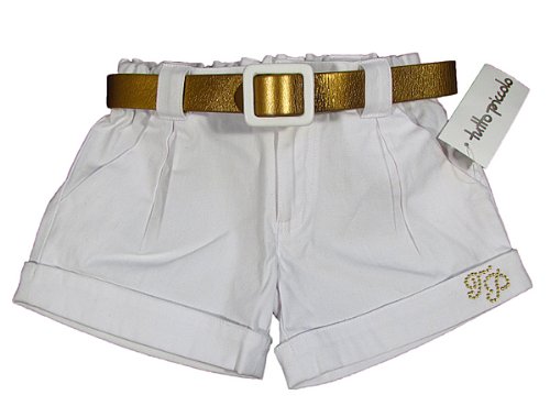TUTTO PICCOLO "Little Sunshine" baby girls set of shorts and belt (white/gold)
