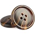 Anjing Resin Button 4 Holes Suit Buttons Classic Basic Buttons Assorted Sizes Pack of 10