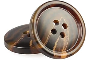 Anjing Resin Button 4 Holes Suit Buttons Classic Basic Buttons Assorted Sizes Pack of 10