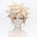 Final Fantasy Cloud Strife Light Blonde Short 30CM Layered Anime Cosplay Wig+ Wig Cap
