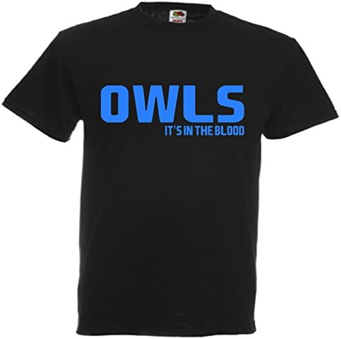 Owls It's in the Blood Sheffield Wednesday Football Gift T-Shirt idea FC Present top J81 (Adult Small)