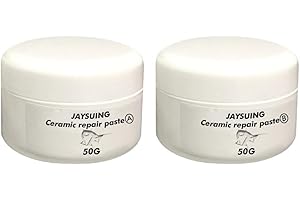 HIKAKA Réparation de fissures sur la céramique, kit de pâte de réparation de carreaux de céramique, colle d'agent de réparation de carreaux, colle pour carreaux de pâte céramique adhésif puissant (50g+50g)