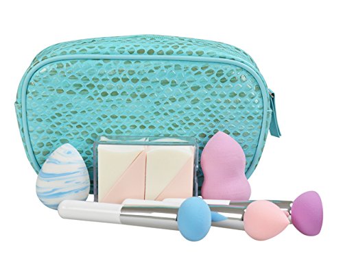 Miss Gorgeous Makeup Foundation Set contains Different Blender Puff with Blue Bag - Pack of 7