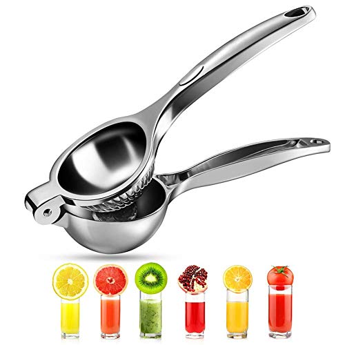 Enshant Exprimidor de limón Manual, exprimidor de cítricos portátil, Manual de juicer de Lima, de Acero Inoxidable, Robusto y ergonómico, anticorrosión, para limón, Naranja, u Otras Frutas.