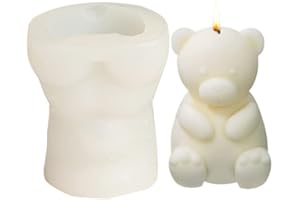SUXGUMOE 3D-Teddybär-Silikonform, niedliche Kerzenform für die Kerzenherstellung, Harzformen für Duftkerzen, Seifenherstellung, Harzguss, Seife DIY Form
