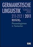 Image de Phraseologismen in Textsorten (Germanistische Linguistik)