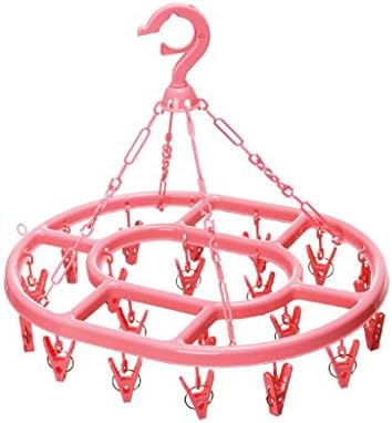 Hanger ZLR Windproof Hook Up, Oval Shape Plastic Clothes Racks, Strong Power Plastic Hook Up（1*hook Up）（3*hook Up） (Color : Pink-3*hook up)