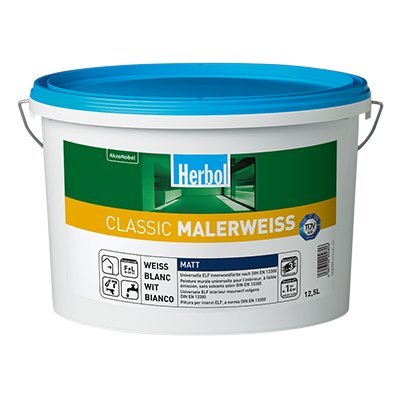 Herbol Classic Malerweiss, hohe Deckkraft, Weiss Matt (5L)