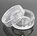 5 x 10mL EMPTY PLASTIC JARS POTS with CLEAR SCREW LIDS For Cosmetics/Powder/Mineral Make Up/Blusher/Foundation