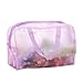 Produktbild wdoit 1 Damen Travel Cosmetic Bag Wasserdichte PVC klar Waschen Bad Aufbewahrungstasche, plastik, violett, 24*9*15CM