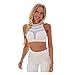 Produktbild FORH Sportanzug Damen Neckholder Ärmelloses Sport Yoga Weste BH Tank Crop Tops + Hohe Taille Stretch Elastizität Fitness Leggings Hosen Workout Jogging Sportwear (Weiß (top), L)