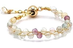 Miracles Minéraux | Bague réglable en acier inoxydable et pierre naturelle