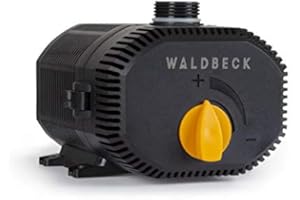 Waldbeck Nemesis T60 Pond Pump - 60W, Maximum Delivery Head: 3.3 m, 4700 l/h Throughput, Protection Class IPX8, Earthing Contact Plug for Outdoor Use, Connections: 3/4? and 1?, Power Cable: 10m
