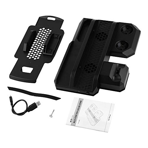 Preisvergleich Produktbild Multi-Funktions-vertikale Kühlung Stand Move Controller Ladestation Showcase Ständer für PS4-Serie für VR-Brille - schwarz