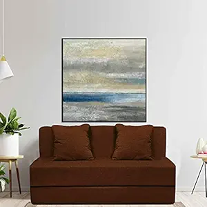 Aart Store Soft Foam Sofa Cum Bed for Kids & Adults (3x6) One Seater Sleeps & Comfortably Brown Color