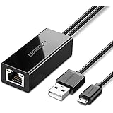 UGREEN Ethernet Adapter for Chromecast, Network Adapter, Wired Ethernet for Micro USB TV Stick , Chromecast ultra, Chromecast 2nd, Micro USB to RJ45 Lan Adapter with 1m USB Cable for Power, Drive Free
