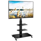 ▶ GIRATORIO Y ALTURA AJUSTABLE - Este soporte tv de suelo se puede girar 30 ° a la izquierda o a la derecha respectivamente y ajustar la altura de 1325 mm a 1475 mm para proporcionarle un mejor ángulo de visión. Y las 2 baldas centrales se pueden ajustar la altura de 100 a 840 mm.